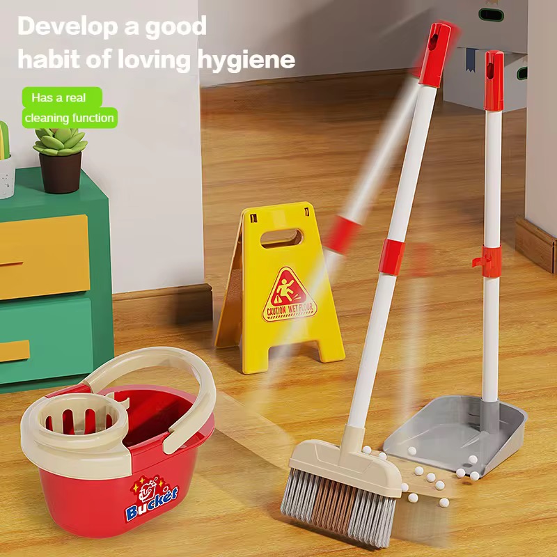 Kids Outdoor Broom - Rollenspiel-Spielzeug für Kinder, Simulierte Reinigungswerkzeuge, Haushaltsgeräte,