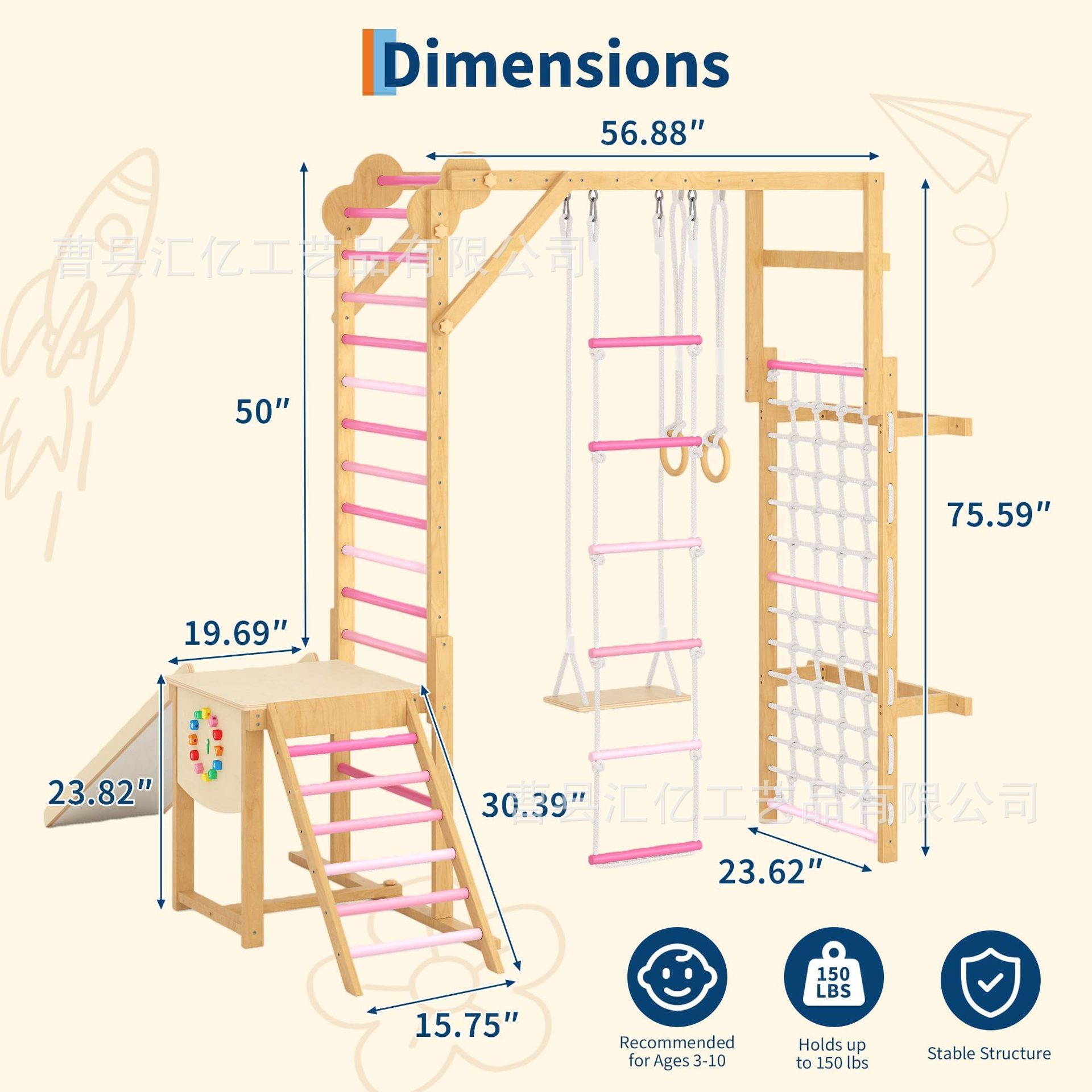 Indoor-Klettergerüst aus Massi – Kids Outdoor Climbing Frame Bewertung und Preis